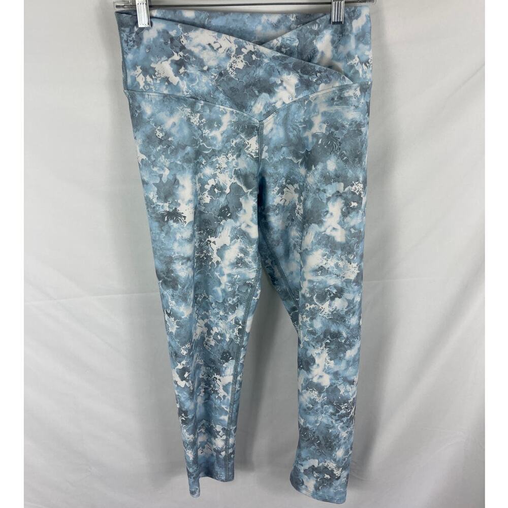 Evolution and Creation Blue Patterned Cross Top Leggings Size Large